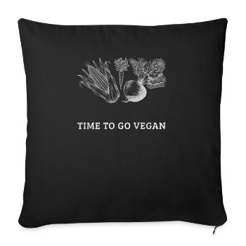 Temps to go Vegan Vegan Vegan Vegan vegan veganes - Housse de coussin décorative 45 x 45 cm - noir - Devant