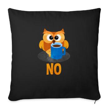 owl - Sofa pillowcase 17,3'' x 17,3'' (45 x 45 cm) - black - Front