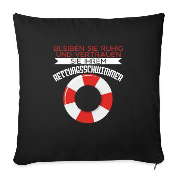 Ich Bin Rettungsschwimmer - Sofakissenbezug 45 x 45 cm - Schwarz - Vorne