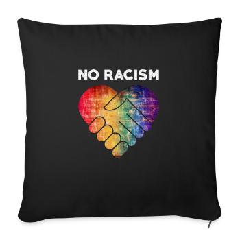 No Racism Love Heart Anti Racism Gift - Housse de coussin décorative 45 x 45 cm - noir - Devant