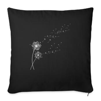 Dandelion, of grass, dandelion - Sofa pillowcase 17,3'' x 17,3'' (45 x 45 cm) - black - Front