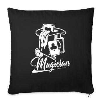 Funny Magician Shirt - Sofa pillowcase 17,3'' x 17,3'' (45 x 45 cm) - black - Front