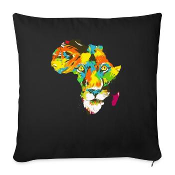 Roar Africa Map Lion Face Reggae Rasta Gift - Sofa pillowcase 17,3'' x 17,3'' (45 x 45 cm) - black - Front