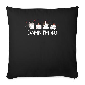 40e anniversaire - Housse de coussin décorative 45 x 45 cm - noir - Devant