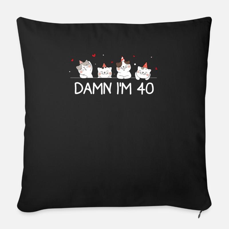 40th birthday - Sofa pillowcase 17,3'' x 17,3'' (45 x 45 cm) - black
