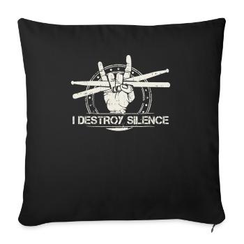 Conception drôle de batteur | Percussion cadeau musicien - Housse de coussin décorative 45 x 45 cm - noir - Devant