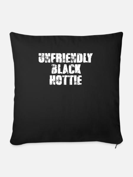 Hottie noire hostile - Housse de coussin décorative 45 x 45 cm - noir