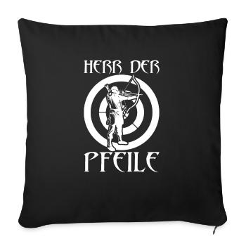 Herr der Pfeile Bogenschütze Bogenschießen - Sofakissenbezug 45 x 45 cm - Schwarz - Vorne
