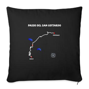 Gotthard Pass Passo del San Gottardo Serpentine - Sofa pillowcase 17,3'' x 17,3'' (45 x 45 cm) - black - Front