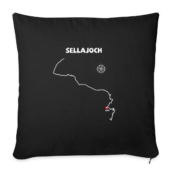 Sella Pass, Italian Passo Sella Serpentine - Sofa pillowcase 17,3'' x 17,3'' (45 x 45 cm) - black - Front