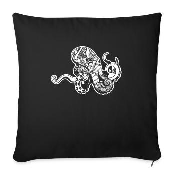 Octopus Octopus Blumenmuster - Sofakissenbezug 45 x 45 cm - Schwarz - Vorne