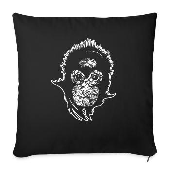 Orangutan Orangutan Floral Pattern - Sofa pillowcase 17,3'' x 17,3'' (45 x 45 cm) - black - Front
