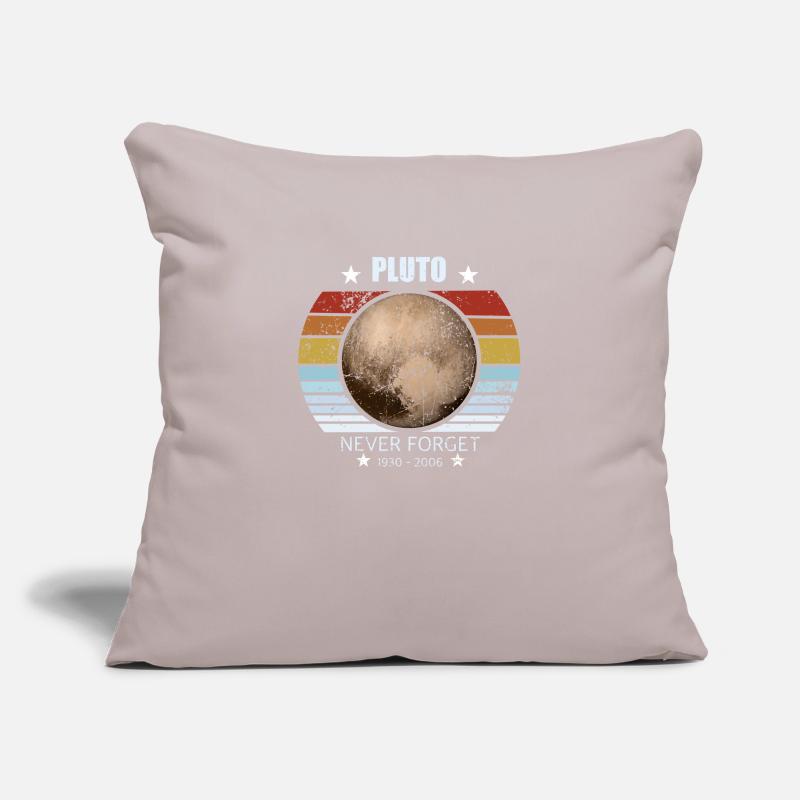 Never Forget Pluto . Retro Style Funny Space & Sci Sofakissenbezug 45 x 45 cm