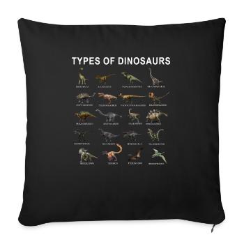 dinosaures - Housse de coussin décorative 45 x 45 cm - noir - Devant