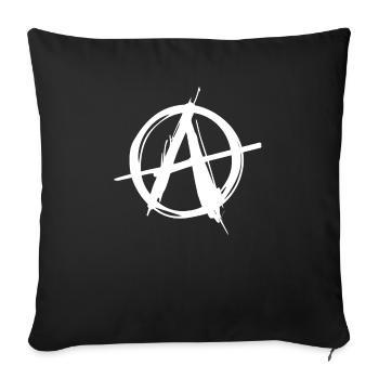 symbole ancap - Housse de coussin décorative 45 x 45 cm - noir - Devant
