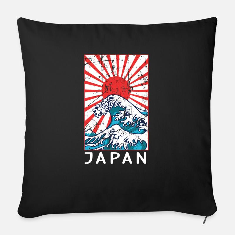 Japan - Sofakissenbezug 45 x 45 cm - Schwarz