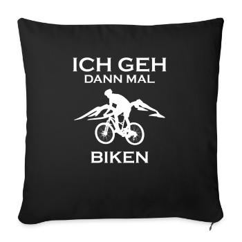 I Go Then Biking Mountain Biker T-Shirt - Sofa pillowcase 17,3'' x 17,3'' (45 x 45 cm) - black - Front