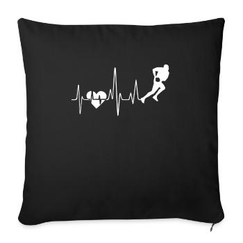 Rugby Rugby Heartbeat - Sofa pillowcase 17,3'' x 17,3'' (45 x 45 cm) - black - Front