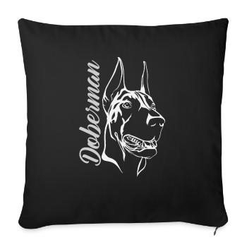 Doberman Doberman - Housse de coussin décorative 45 x 45 cm - noir - Devant