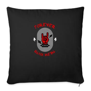 Cadeau pour toujours en métal noir - Housse de coussin décorative 45 x 45 cm - noir - Devant
