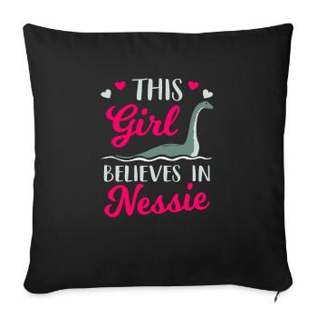 Loch Ness Monster - Sofa pillowcase 17,3'' x 17,3'' (45 x 45 cm) - black - Front