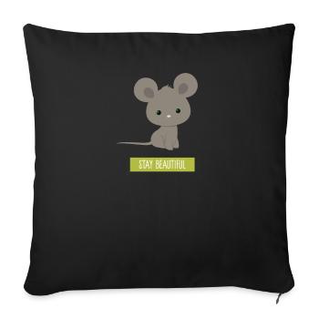 Souris mignonne mignonne souris - Housse de coussin décorative 45 x 45 cm - noir - Devant