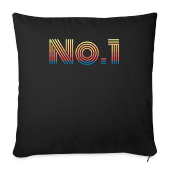 Number 1 No 1 - Sofa pillowcase 17,3'' x 17,3'' (45 x 45 cm) - black - Front