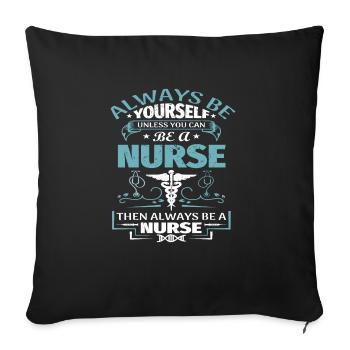 Infirmière infirmière hôpital - Housse de coussin décorative 45 x 45 cm - noir - Devant