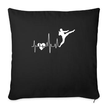 Taekwondo Taekwondo Heartbeat - Sofa pillowcase 17,3'' x 17,3'' (45 x 45 cm) - black - Front