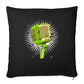 Microphone partitions - Housse de coussin décorative 45 x 45 cm - noir - Devant