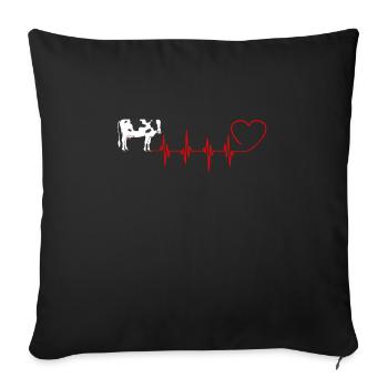 Idée cadeau vache amant vache fermier - Housse de coussin décorative 45 x 45 cm - noir - Devant
