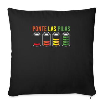 SPANISH HUMOR: Ponte Las Pilas - Sofakissenbezug 45 x 45 cm - Schwarz - Vorne