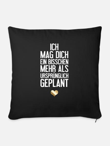 Romantische Liebeserklärung - Sofakissenbezug 45 x 45 cm - Schwarz