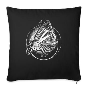 Goth Moth And Crescent Moon Creepy design Gift - Sofa pillowcase 17,3'' x 17,3'' (45 x 45 cm) - black - Front