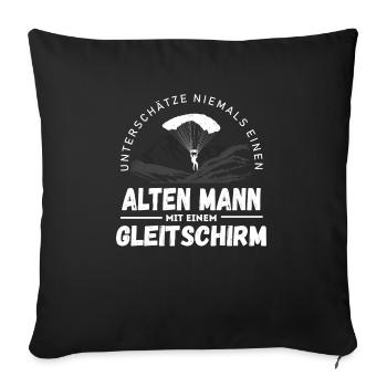 Gleitschirmfliegen Gleitschirmflieger Geschenk - Sofakissenbezug 45 x 45 cm - Schwarz - Vorne