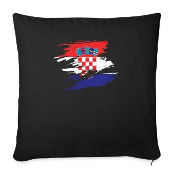 Croatia - Sofa pillowcase 17,3'' x 17,3'' (45 x 45 cm) - black - Front
