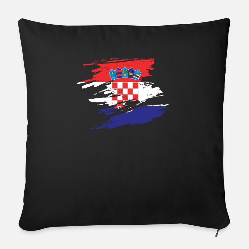 Kroatien - Sofakissenbezug 45 x 45 cm - Schwarz
