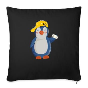 Postman Postman Postman Funny Pingu - Sofa pillowcase 17,3'' x 17,3'' (45 x 45 cm) - black - Front