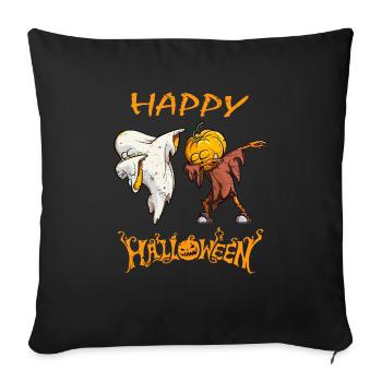 Happy Halloween 2021 Dabbing Pumpkin & Ghost Costume - Sofa pillowcase 17,3'' x 17,3'' (45 x 45 cm) - black - Front