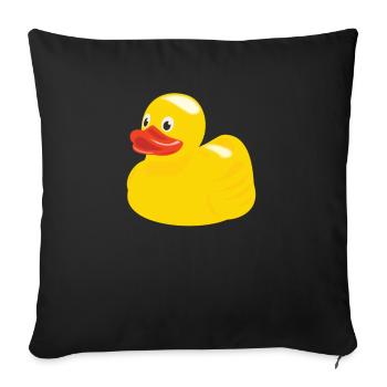 Yellow Rubber Duck Toys Ducky - Sofa pillowcase 17,3'' x 17,3'' (45 x 45 cm) - black - Front