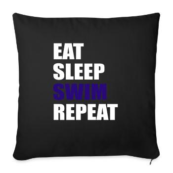Cadeau de natation - Housse de coussin décorative 45 x 45 cm - noir - Devant