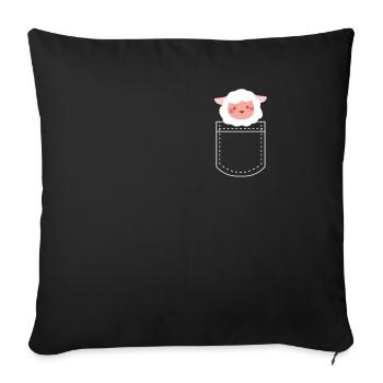 sheep - Sofa pillowcase 17,3'' x 17,3'' (45 x 45 cm) - black - Front