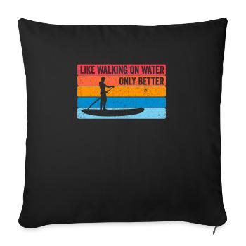 Stand-up paddling Stand-up paddling Stand-up paddlers Paddlers - Sofa pillowcase 17,3'' x 17,3'' (45 x 45 cm) - black - Front