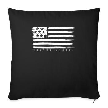 USA Flag Vintage Look - T-shirt Drapeau américain - Housse de coussin décorative 45 x 45 cm - noir - Devant