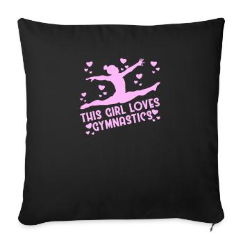 Gymnaste gymnaste gymnaste gymnastique drôle disant gymnaste - Housse de coussin décorative 45 x 45 cm - noir - Devant