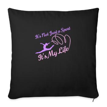 Gymnaste gymnaste gymnaste gymnastique drôle disant gymnaste - Housse de coussin décorative 45 x 45 cm - noir - Devant