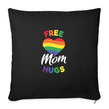 Free Mom Hugs LGBT Gay Pride Love Hug Demo - Sofa pillowcase 17,3'' x 17,3'' (45 x 45 cm) - black - Front
