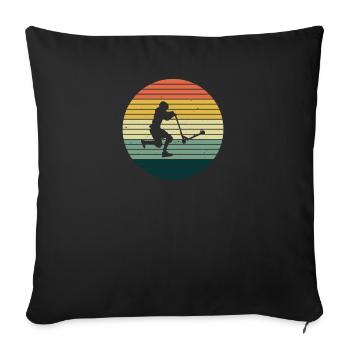 Vintage Scooter Roller Skatepark Stunt Gift - Sofa pillowcase 17,3'' x 17,3'' (45 x 45 cm) - black - Front
