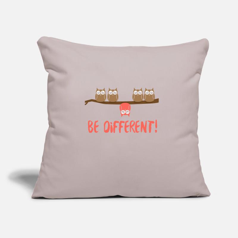 Be different Eulen Vogel Eule Spruch Sofakissenbezug 45 x 45 cm