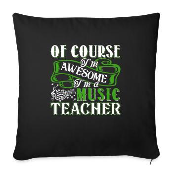 Music Teacher Awesome Music Teacher - Sofa pillowcase 17,3'' x 17,3'' (45 x 45 cm) - black - Front